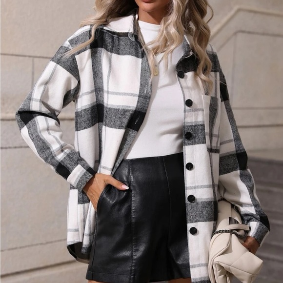 Boho Buffalo plaid coat jacket - Picture 4 of 7